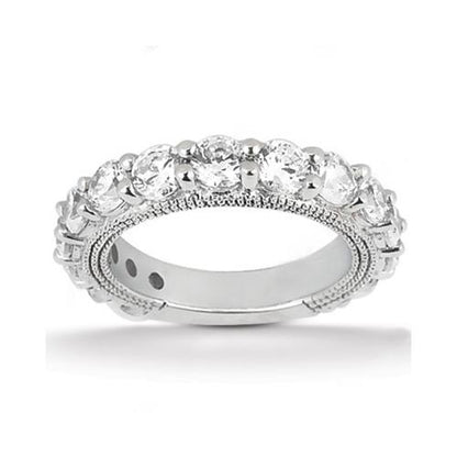 Engagement Ring Set Diamond Antique Style Engagement Ring Set 6.75 Carats White Gold 14K