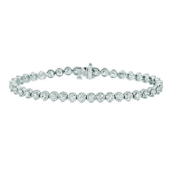Lab Grown Diamond Tennis Bracelet 7 Carats White Gold