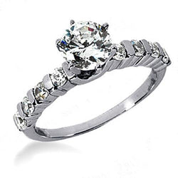 1.30 Carats Diamond Anniversary Ring White Gold Jewelry