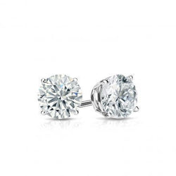 1.30 Ct. Round Stud Diamond Earring Solid White Gold Lady Jewelry