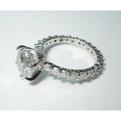 New Amazing Style Engagement White Gold Diamond Solitaire Ring with Accents