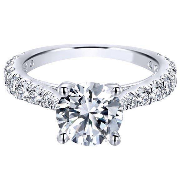 High Quality Wedding Solitaire Ring with Accents White Gold Diamond  