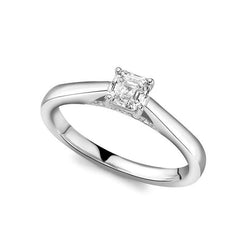 1.5 Ct Asscher & Round Cut Lab Grown Diamond Engagement Ring