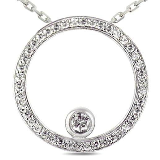 1.35 Ct. Diamond Pendant With Round Cut Diamonds Bezel Set Pendant