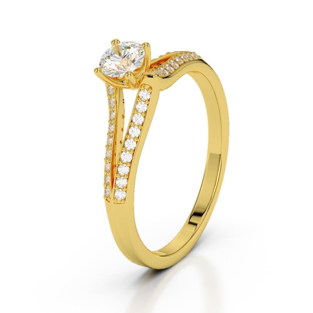 1.35 Ct Round Cut Diamond Wedding Ring 14K Yellow Gold Anniversary Ring