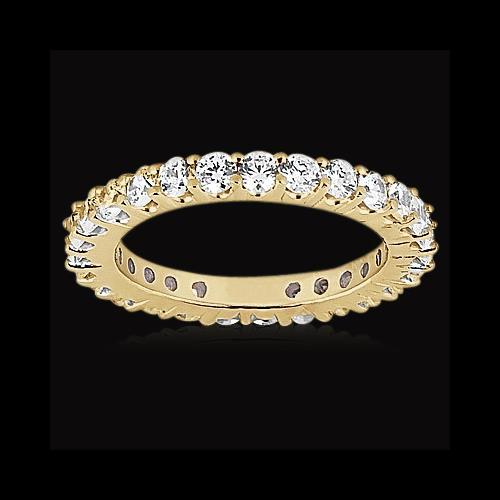 1.35 Ct Round Diamond Eternity 14K Yellow Gold Eternity Band