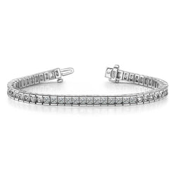 14 Carats Round Cut Lab Grown Diamonds Box Tennis Bracelet White Gold