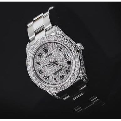 Custom Diamond Dial & Bezel Rolex Watch Datejust Ladies Bracelet Ss Watch Bezel