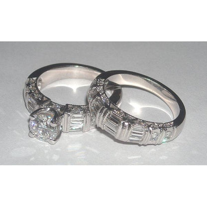 Engagement Ring Set 5.01 Carats Diamond Bridal Jewelry Engagement Set Ring And Band