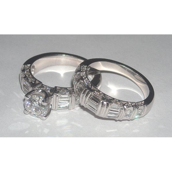 Engagement Ring Set 5.01 Carats Diamond Bridal Jewelry Engagement Set Ring And Band