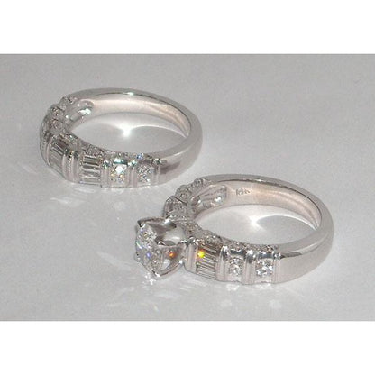 5.01 Carats Diamond Bridal Jewelry Engagement Set Ring And Band Engagement Ring Set