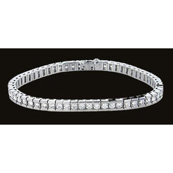 Real  6.30 Carats Diamond Channel Bracelet White Gold Bracelet