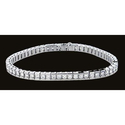 14 Carats Diamond Channel Bracelet White Gold Bracelet Tennis Bracelet