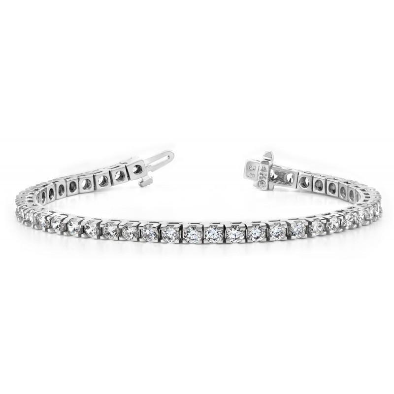14 Carats F Vvs1 Round Diamond Basic Tennis Bracelet White Gold Tennis Bracelet