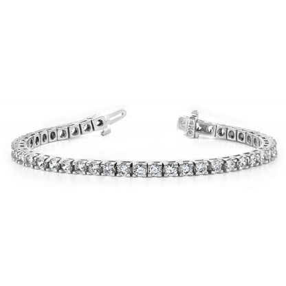 14 Carats F Vvs1 Round Diamond Basic Tennis Bracelet White Gold Tennis Bracelet