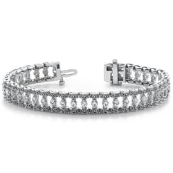 Real  14 Carats Round Cut Diamond Tennis Bracelet Solid Jewelry New WG