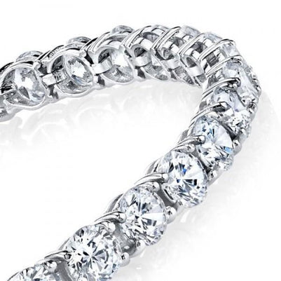 14 Carats Round Diamond Bracelet Prong Set Solid White Gold 14K Jewelry Tennis Bracelet