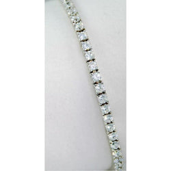 Real  10.10 Carats Diamond Tennis Bracelet WG Jewelry Round Cut