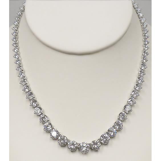 14 Ct Round Cut Diamonds Lady Necklace F Vvs1 14K White Gold Necklace