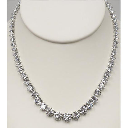 14 Ct Round Cut Diamonds Lady Necklace F Vvs1 14K White Gold Necklace