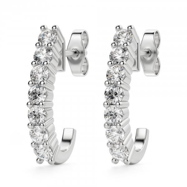 New Style  Round Diamond J Hoop Earring Hoop Earrings