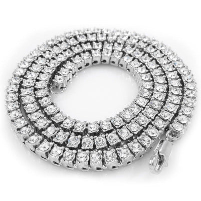 14 Ct Round Diamond Strand Tennis Necklace 28 Inch White Gold 14K Necklace