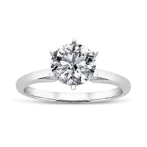 Round Lady’s Sparkling Vintage Style White Gold Diamond Jewelry Solitaire Ring
