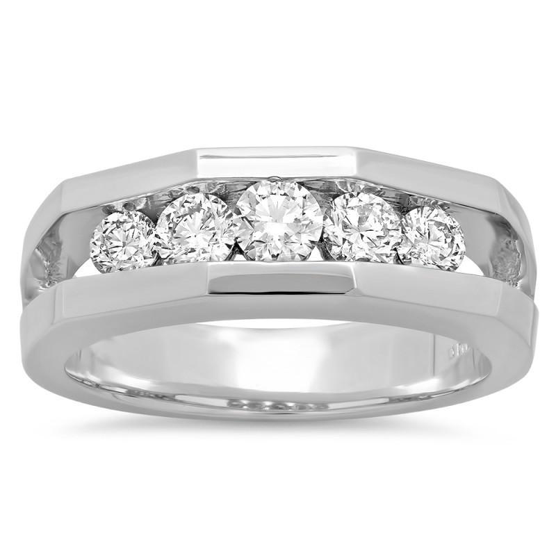 1.40 Carats Diamond Mens' Engagement Ring White Gold 14K Mens Ring