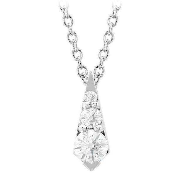Diamonds Triplicity Drop Pendant Necklace 1.40 Carats White Gold 14K Pendant