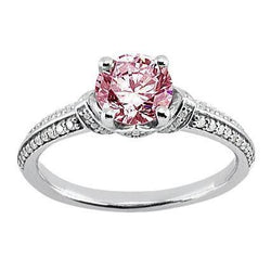 1.41 Ct Round Pink Sapphire Gemstone Ring