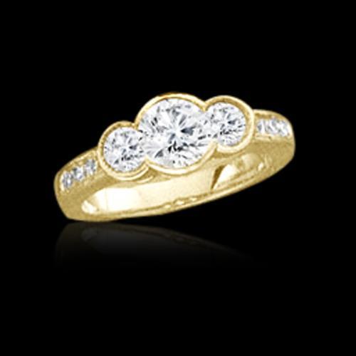 1.43 Ct Three Stone Diamond Ring Engagement Ring Three Stone Ring