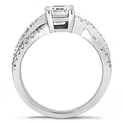 Lady’s White Gold Round Anniversary Solitaire Ring with