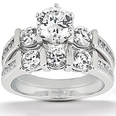 1.45 Carat F Vvs1 Diamonds Anniversary Set Gold Ring Engagement Ring Set