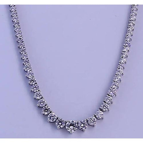 14.65 Carats Round Diamond Womens’ Necklace White Gold 14K Necklace