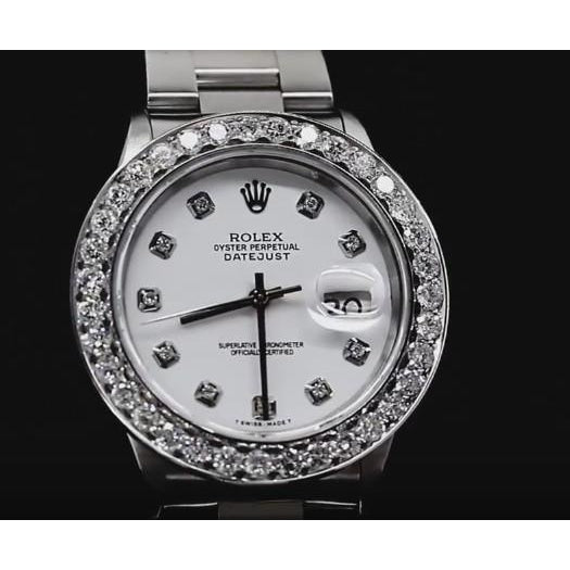 Watch Bezel White Dial Custom Diamond Big Bezel Rolex Dj Watch Stainless Steel