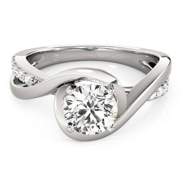 Round Diamond Engagement Ring 1.30 Carats Twisted Shank