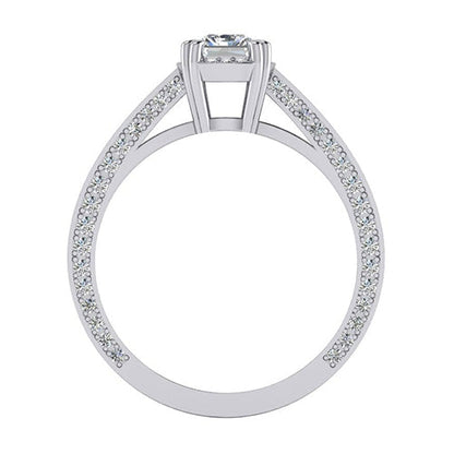 2 Carat Radiant Cut Diamond Ring Cathedral Setting Gold 14K