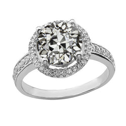 Natural Diamond Ring 3.50ct - White Gold 14K