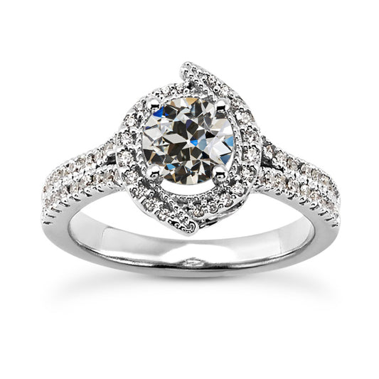 Gold Halo Ring Old Miner Diamond Jewelry
