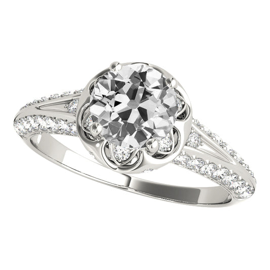 natural round diamond 6ct ring front view