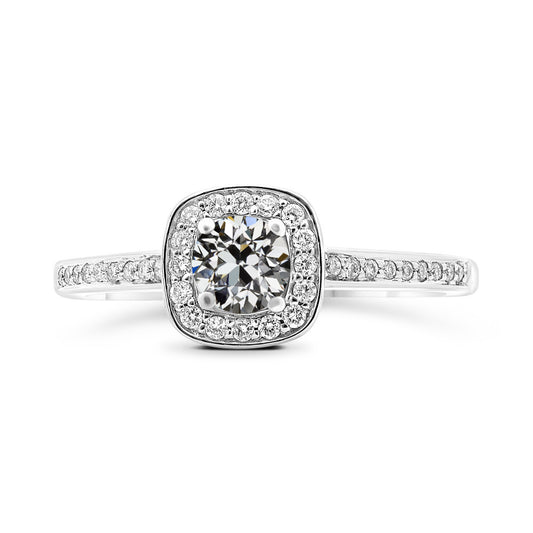 natural round diamond 3.50ct ring front view
