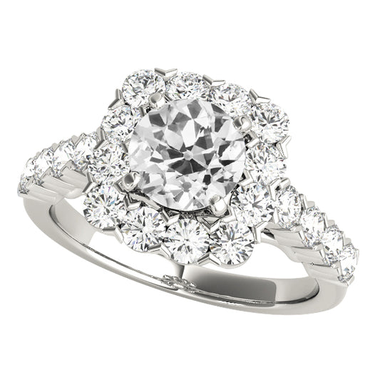 14K Gold Halo Wedding Ring
