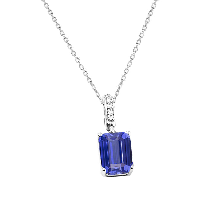 Gold Lady’s Blue Sapphire Diamond Pendant
