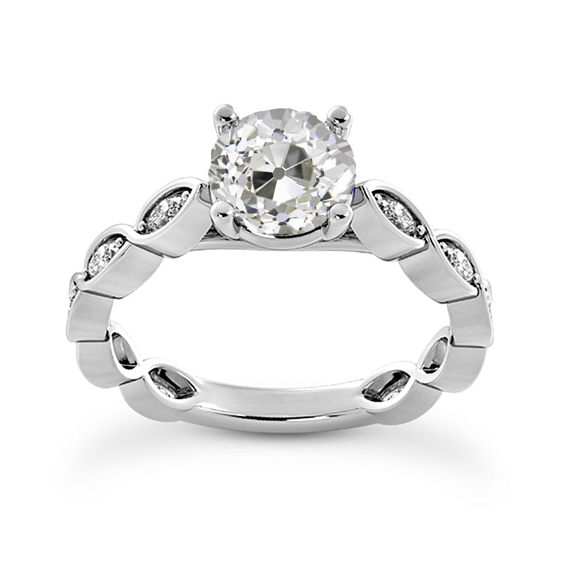 White Gold Wedding Anniversary Old Miner Diamond Ring