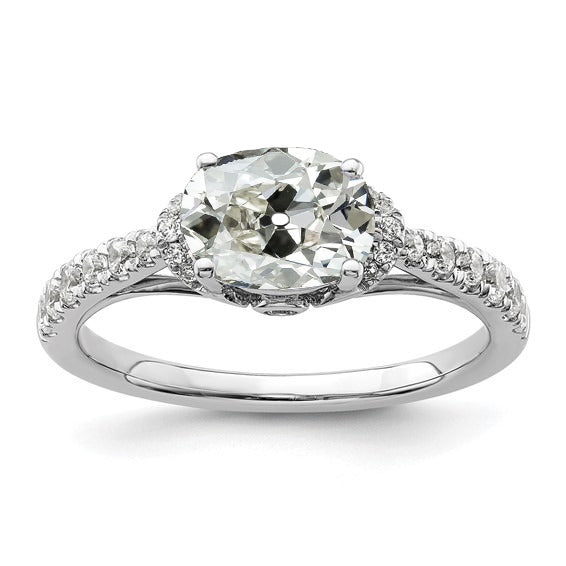 14K Gold Oval Old Miner Diamond Ring