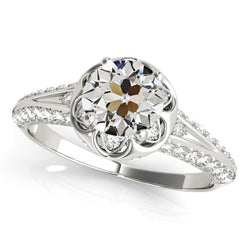 14K Gold Round Old Cut Natural Earth Mined Diamond Anniversary Ring 4.50 Carats