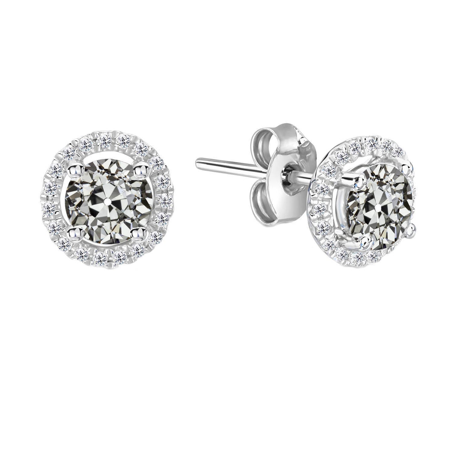 natural round diamond 3ct earring front view