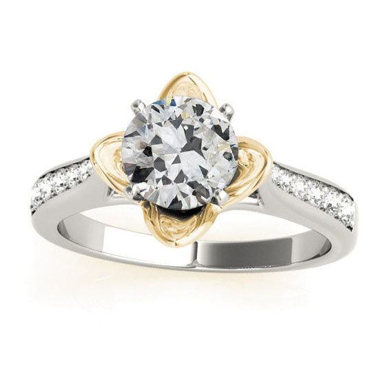 14K Gold Round Old Cut Diamond Ring