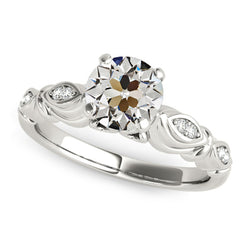 14K Gold Round Old Cut Natural Earth Mined Diamond Ring Prong Set 3 Carats