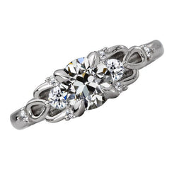 14K Gold Round Old Miner Genuine Natural Earth Mined Diamond Fancy Ring 3 Carats Ladies Jewelry